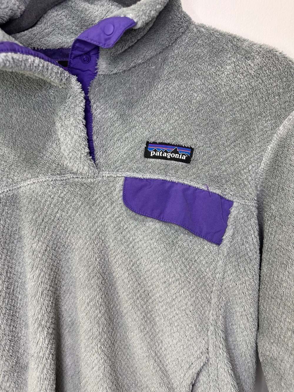 Patagonia Women's Snap-T Pullover Fleece Gray Purple Size M - Picture 2 of 5